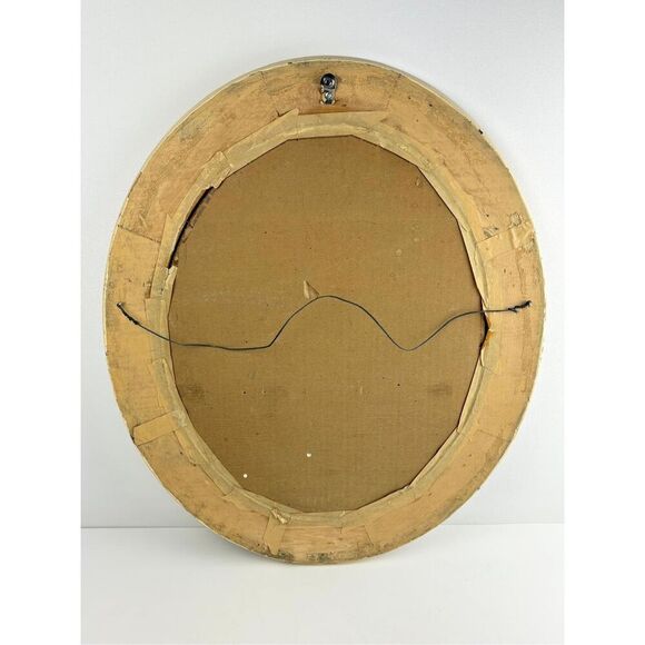 Antique Victorian Woman Photograph in Wooden Oval Embossed Floral Frame 26x22in - Picture 9 of 11